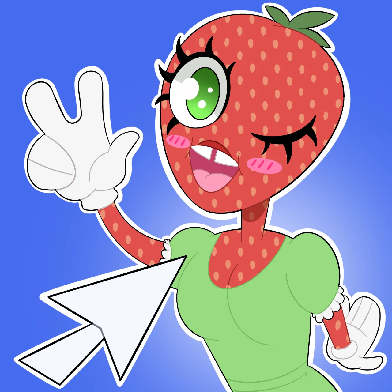 The strawberry character from Fruit Madness